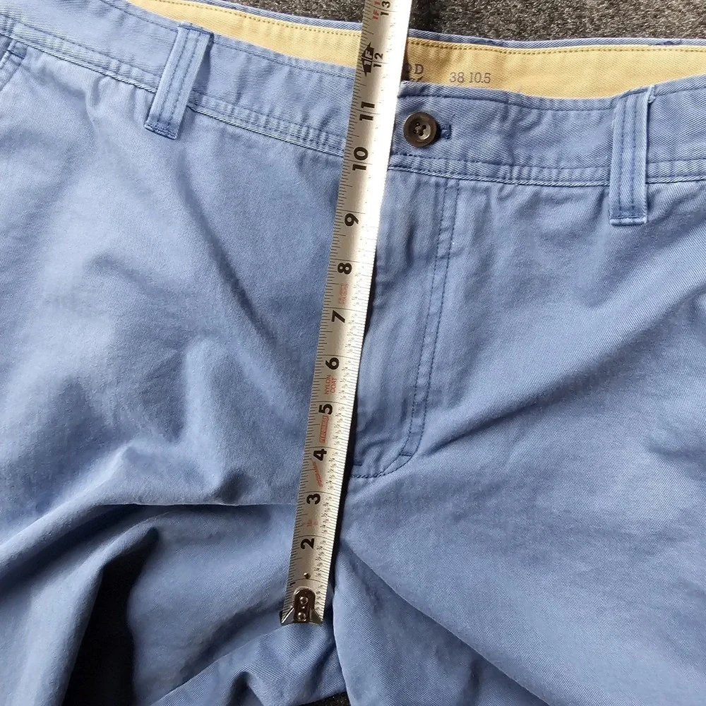 IZOD Saltwater Stretch Chino Shorts Men's 38 Blue Flat Front 10.5